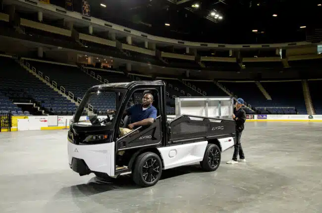 AYRO Vanish being loaded inside an arena